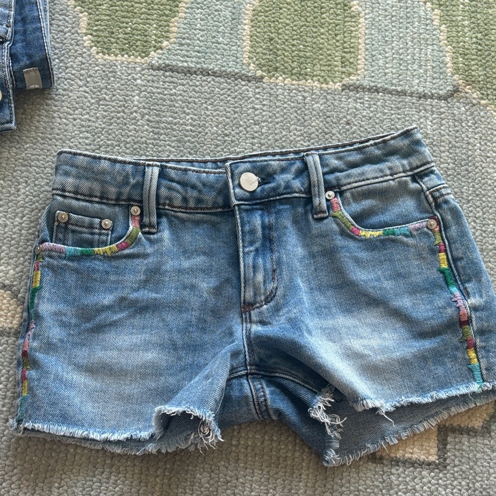 Denim Kids Shorts with Rainbow Accents